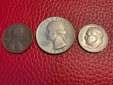 3 Münzen USA 1Cent Quarter 1965 - 1975 