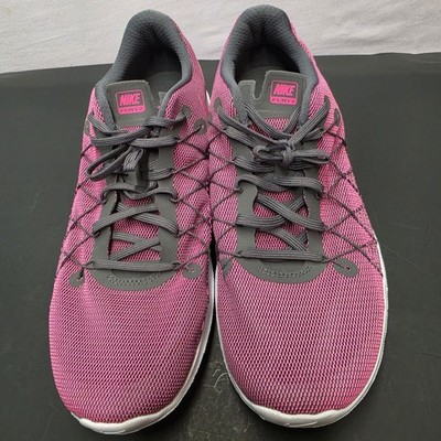Nike Flex Fury 2 Men's Low Top Lace-Up Sneakers Dark Grey Pink Blast White