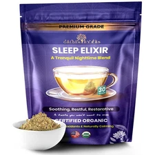 Golden Herbs Sleep Elixir Herbal Tea Relaxing Bedtime Blend with Chamomile
