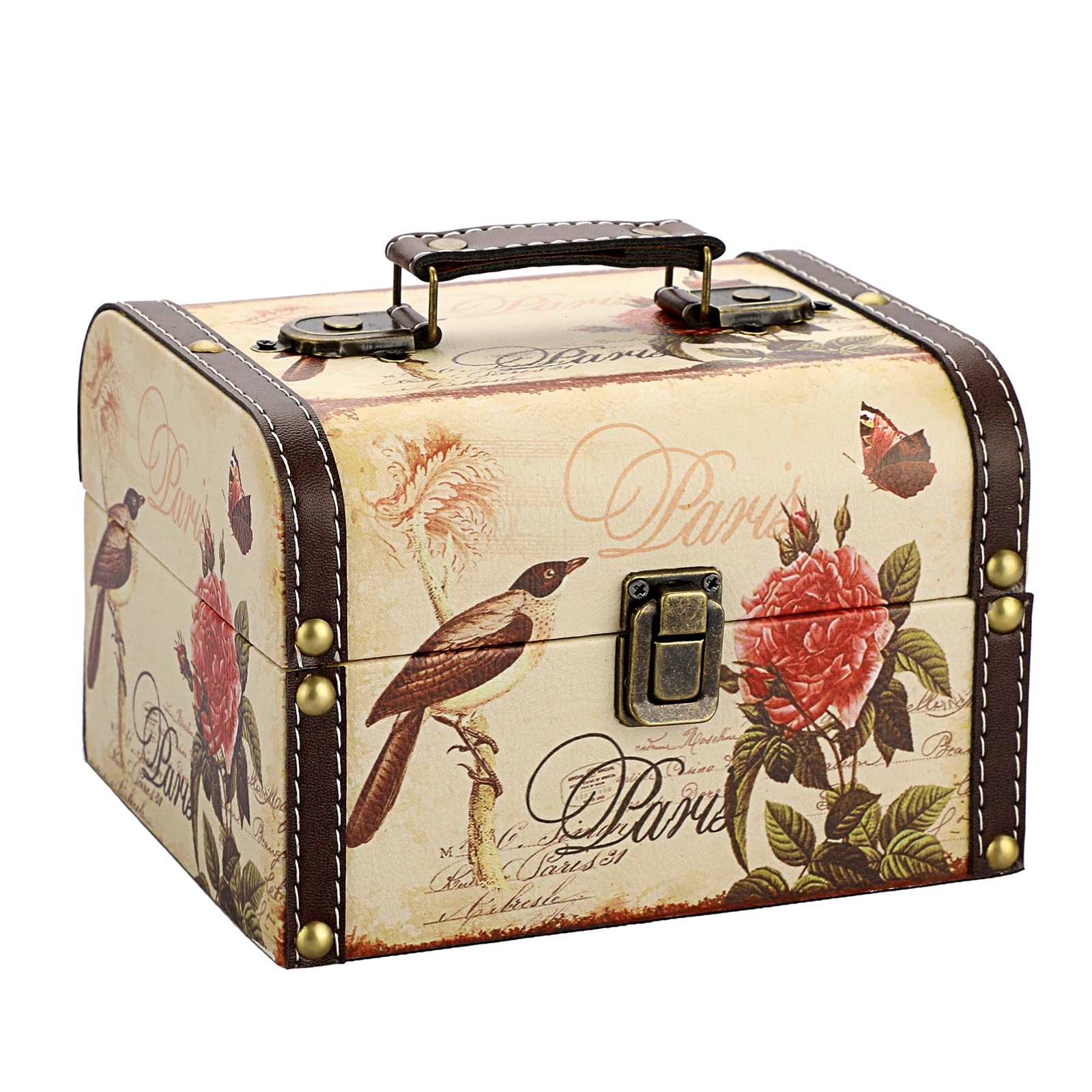 Coffret à bijoux vintage boîte de rangement en bois cadeau souvenir