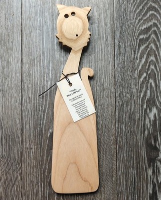 Tim Foxall Cat Cand Made  Wood Spatula