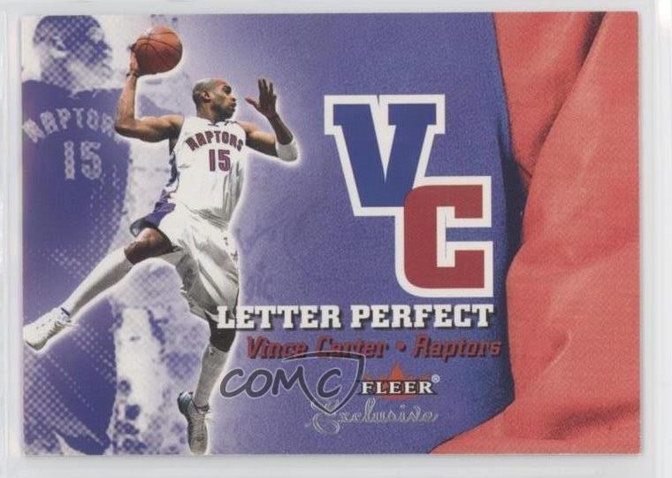 2001-02 Fleer Exclusive Letter Perfect Vince Carter #1LP HOF 5y7