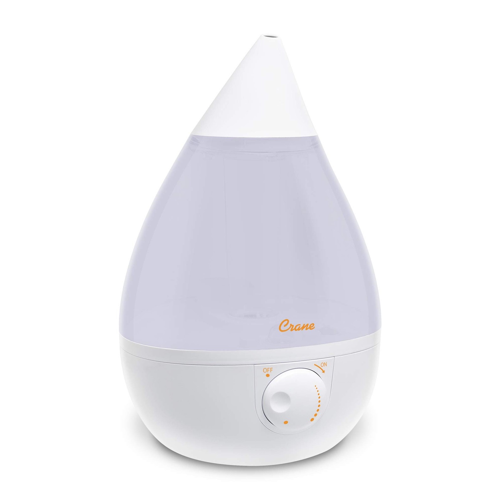 Crane White Drop Ultrasonic Cool Mist Teardrop Humidifier, 1 Gallon... Fast Ship