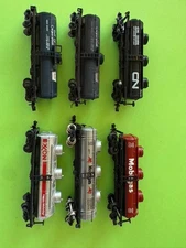 N scale 6 piece single and triple dome tankers