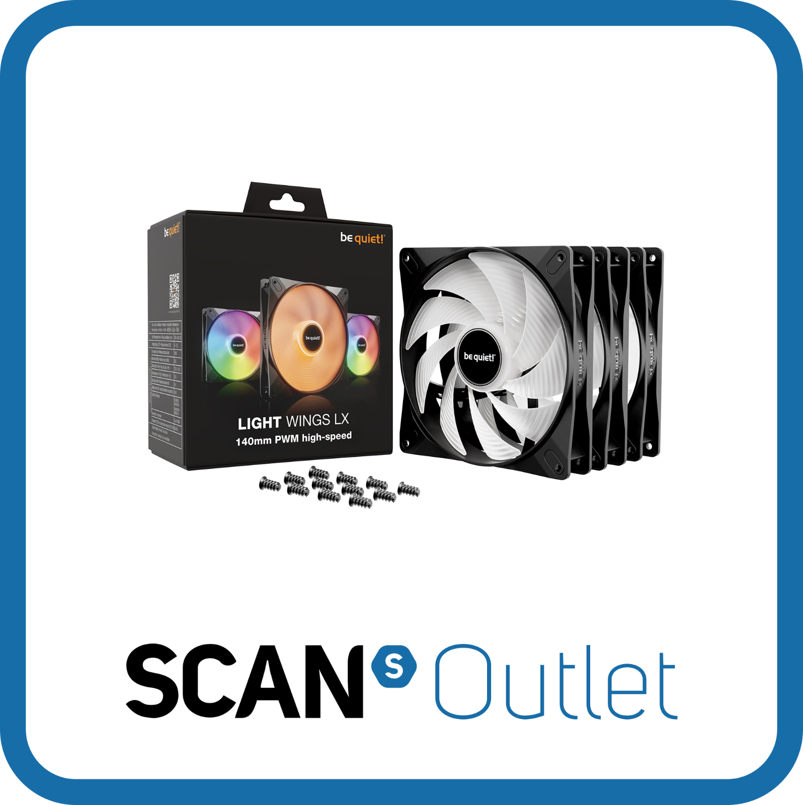 be quiet! Light Wings LX High Speed 140mm ARGB Black PWM Triple Fan Pack