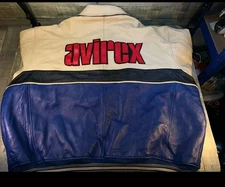 Rare Vintage Avirex Varsity Leather Jacket USA All American Patch 90s  Size XL