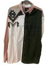 Vintage Western Men's Shirt Aztec Southwestern Size XL Panhandle Slim