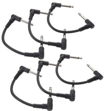 6pcs Guitar Patch Cable 6.35mm Guitar Audio Cable Electric Bass Audio Cable 15cm