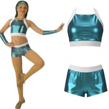 Lot of 5 Break Out Child Size 6x7 Dance Costume Shorts Top  Headband No Mitts