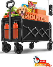 Foldable Wagon Cart Heavy Duty 360LBS Collapsible Utility Wagon Wheels Portable
