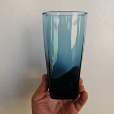 1 Anchor Hocking Rio Coastal Blue Square Bottom Tall Glass 16oz 