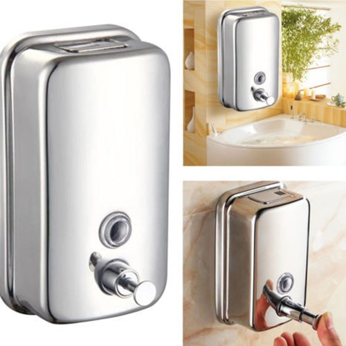 Refillable Wall Mounted Liquid Soap Dispenser Stainless Steel for Shampoo - Picture 2 of 12