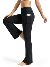 Petite Women's Bootcut Yoga Pants 28" Inseam High Waisted Workout Flare Leggi...