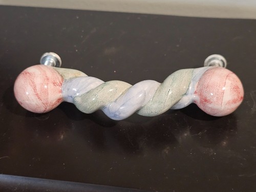 Mackenzie Childs Braided Twist Pastel Ceramic Hand Crafted Handle Pull -CHOICE - Picture 9 of 10
