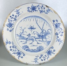 Large English Delft 18thC 14 Charger Antique English Pottery