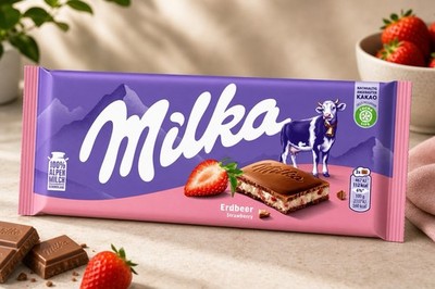 Milka Erdbeer Schokolade 100g Tafel Alpenmilch Strawberry