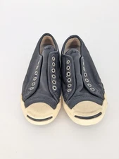 Converse Jack Purcell Black Leather Shoes Classic Black Low Top Sneaker 7.5 Wo's