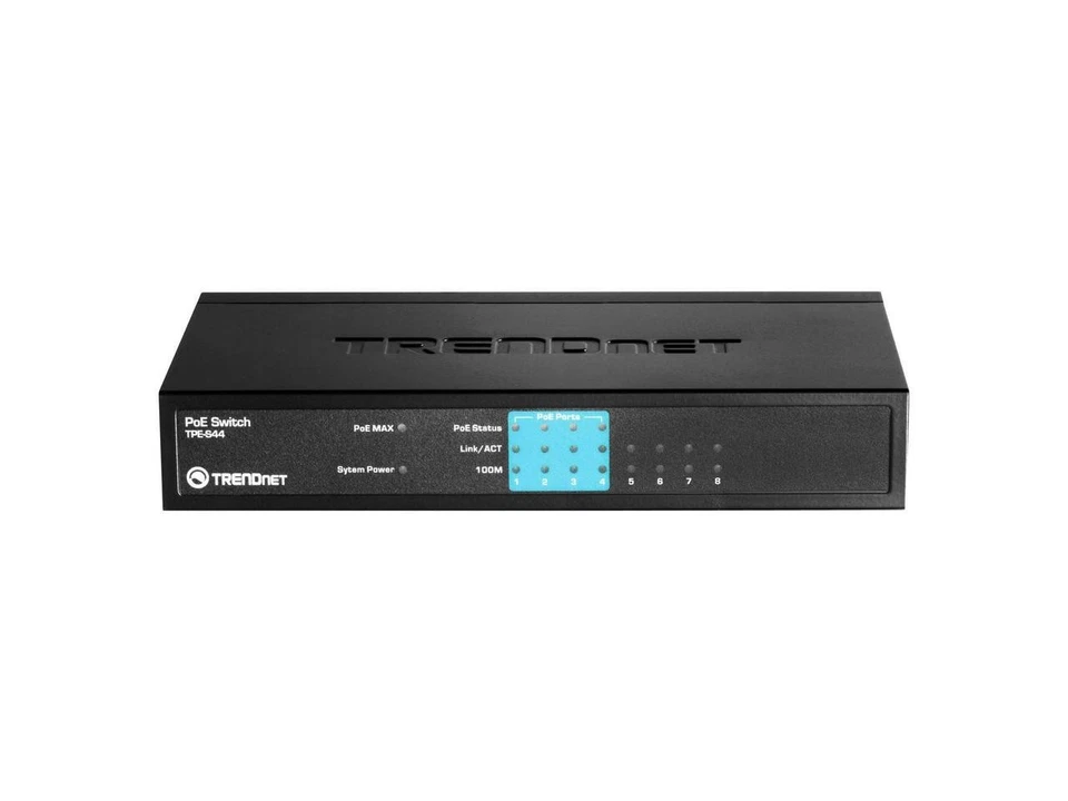 TRENDnet 8-Port 10/100Mbps PoE Switch, 4 x 10/100 Ports, 4 x 10/100 PoE Ports, - Image 2 of 4
