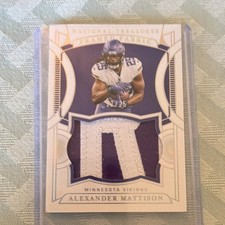Panini National Treasures Framed Fabric Alexander Mattison Holo Silver /25 Viki…