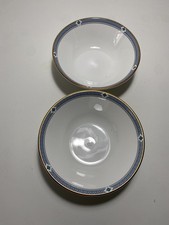 Vintage St Michael Felsham Soup Cereal Bowls X 2 Bone China White Gold Trim M&S
