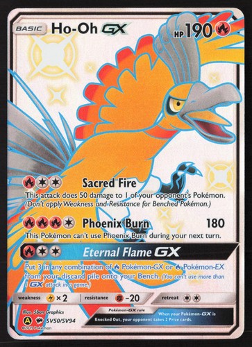 Ho-Oh GX Full Art SV50/SV94 Pokemon Hidden Fates Shiny Vault NM