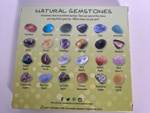Kit Geologia Regalo Collezione Gemme Naturali Scatola da 25 Pietre Scienza Regali - Foto 2 di 4