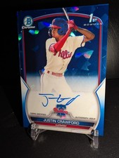 2023 Bowman Sapphire Justin Crawford 1st Chrome Prospect Autograph Auto RC AU