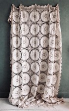 Vintage Ecru Lace Tablecloth Large Crochet Needlework Linen Textile