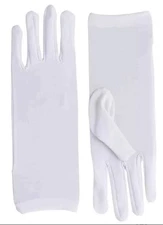 White Short Dress Gloves - Theatrical Costume Accessory Nylon - Forum Novelties