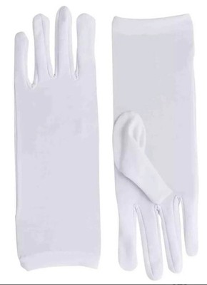 White Short Dress Gloves - Theatrical Costume Accessory Nylon - Forum Novelties