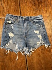 Abercrombie Fitch The Mom Short High Rise Womens Size 27/4 Distressed