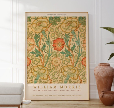 William Morris Jugendstil Natur Muster Druck, Blume Tapete Design Poster