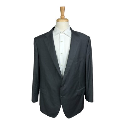Samuelsohn SB Garner Current Solid Gray Super 120s Wool Blazer Size 50L