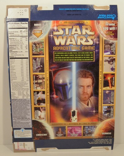 RARE 2002 General Mills Star Wars Episode 2 Limited Edition Flat Cereal Box - Picture 2 of 2