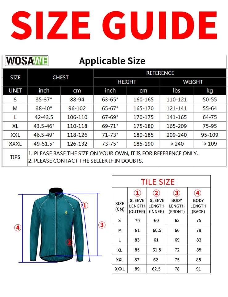 WOSAWE High Visibility Cycling Jacket Reflective Bike Coat Windproof Waterproof - Image 2 of 4