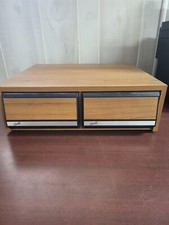 Vintage Faux Wood VHS 2 Drawer Storage Case Holder Cabinet Holds 22 -24 VHS Tape