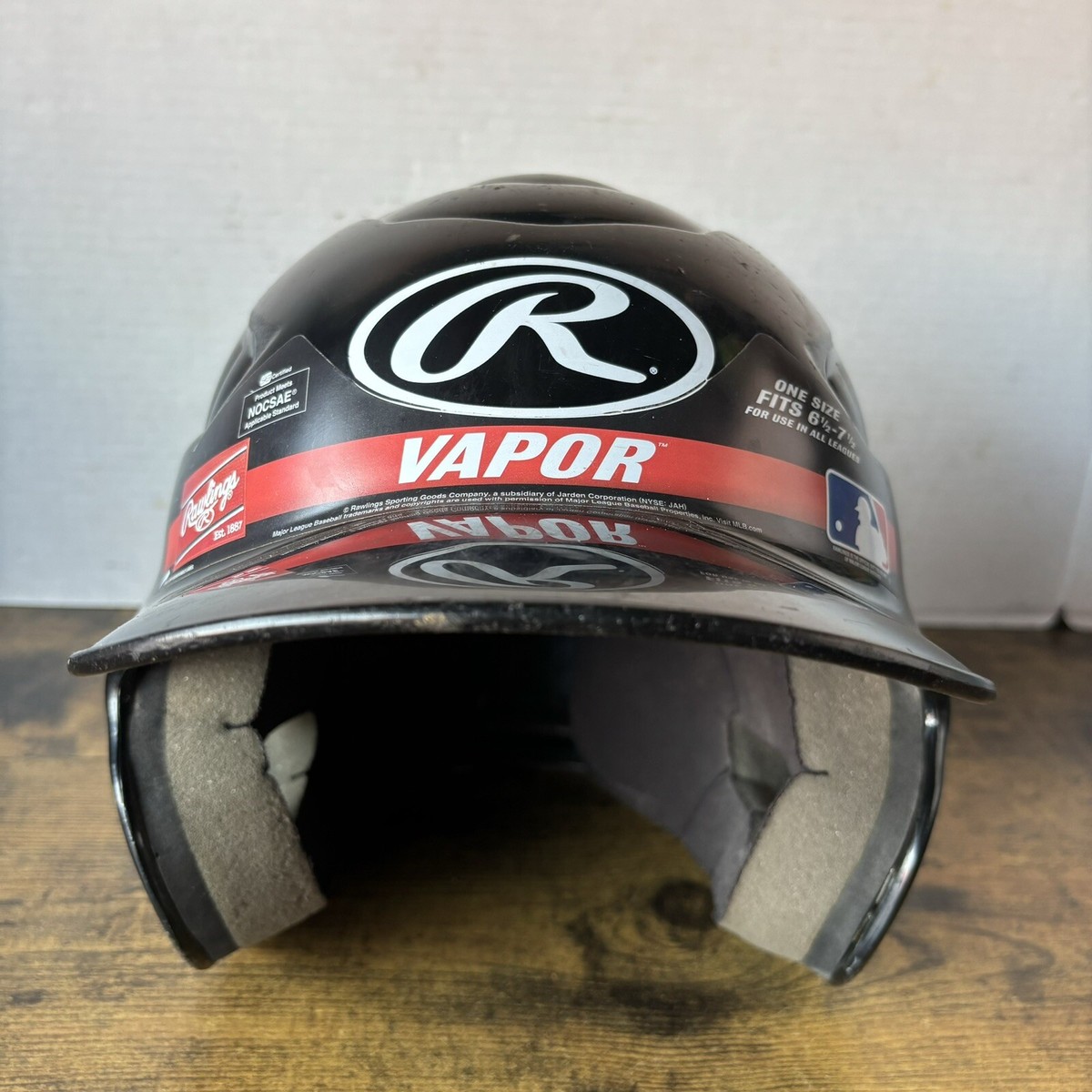 Rawlings VAPOR Batting Helmet Black Size 6.5 - 7.5 NOCSAE
