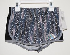NWT Nike Little Girls Black Print Lined Running Shorts sz 6X