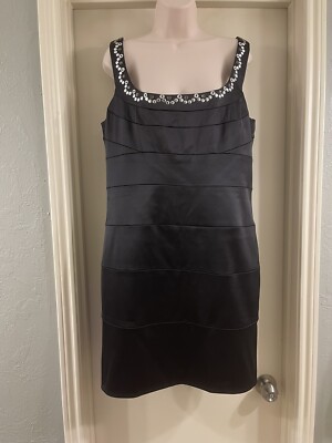 signature by sangria cocktail dress Signature By Sangria Embellished Formal Black Dress Size 10 NEW