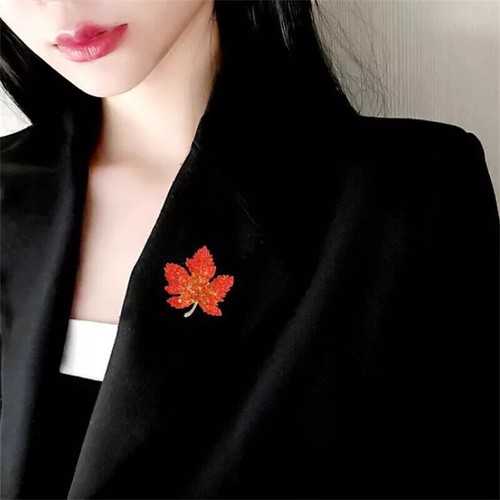 1/2/3/4PCS Crystal Maple Leaf Brooch Pin Women Clothing Collar Corsage Jewelry - Picture 12 of 34
