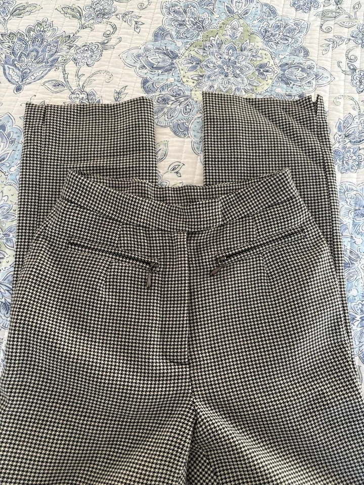 Pantalones de pata de gallo de cintura alta vintage pantalones de negocios rectos talla 4 100 % lana Foto 4 de 4