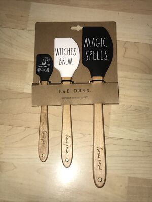 Rae Dunn Magic Spells Witches Brew Magical Halloween Spatula Set Baking 3 Piece
