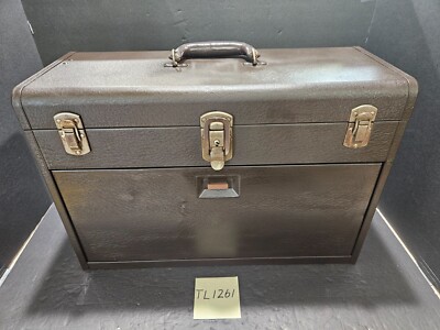 VINTAGE KENNEDY #520 7 DRAWER MACHINIST TOOL CHEST LEATHER HANDLE