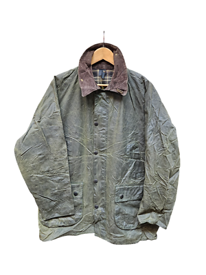 Vintage Retro Barbour A100 Bedale Green Wax Jacket C42 107CM Made  