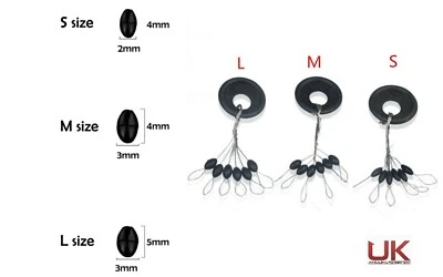 General Angeln Oval Gleitschwimmer - Gummi Grippa Stops - UK Lager verschiedene Mengen