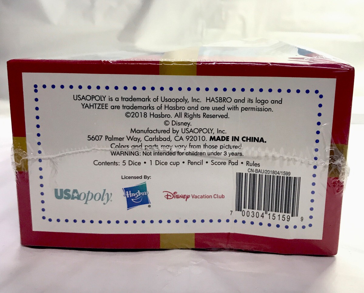 Yahtzee Disney Vacation Club Member Mouse Party Factory Sealed