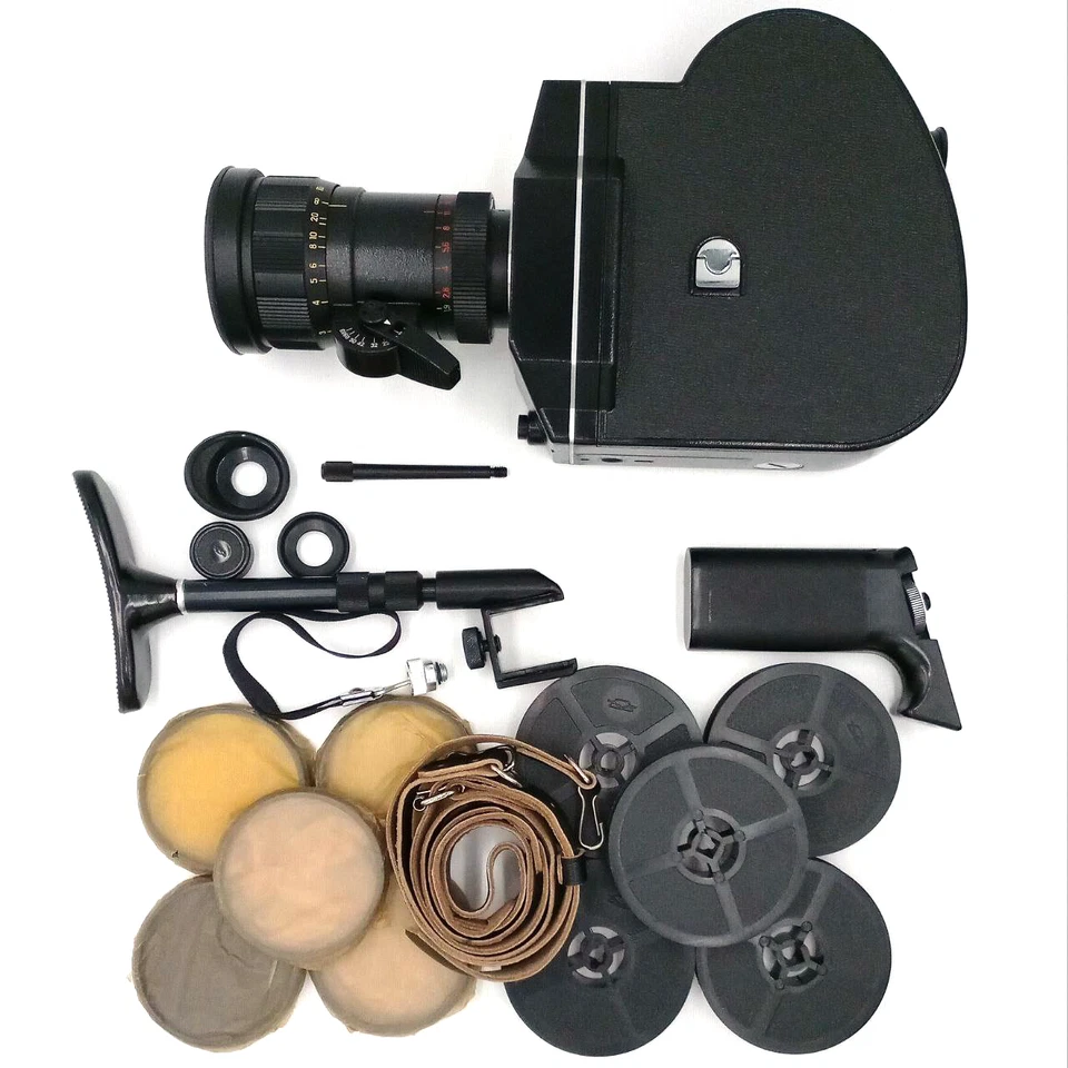 Cámara de película Krasnogorsk-3 16 mm Meteor-5-1 M42 lente soviética vintage probada con caja Foto 2 de 4