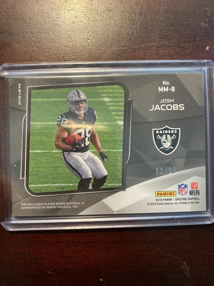 Josh Jacobs /99 Relic 2019 Spectra Oakland Raiders - Image 2 of 2
