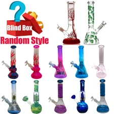 Blind Box 1x 10inch Glass Bong Hookah Water Pipe Smoking Bong Shisha + 14mm Bowl