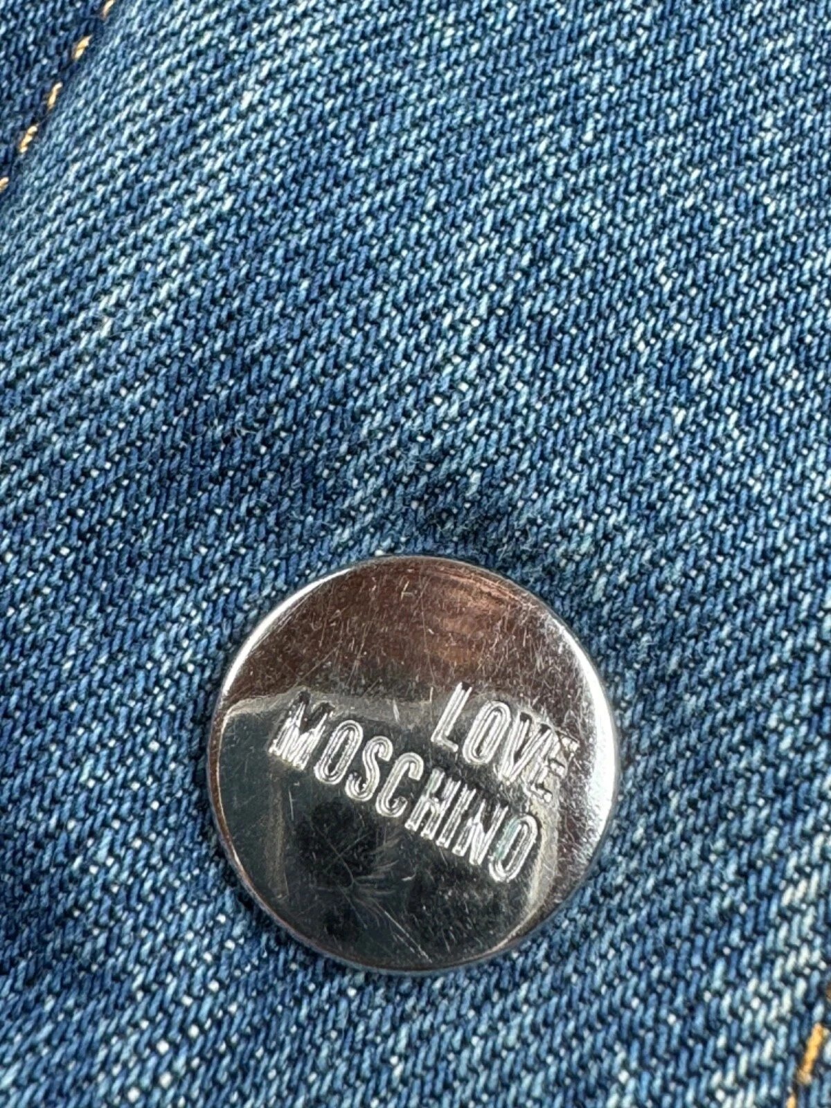 Trench Giacca Vintage anni '90 Love Moschino Made in Italy Lusso Denim Jeans